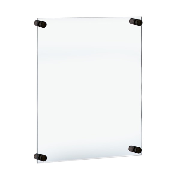 Floating Acrylic Wall Frame with Black Stand Off Caps